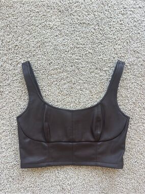 Banana Republic Leather Crop Tank Top